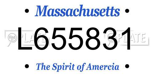L655831 Massachusetts License Plate
