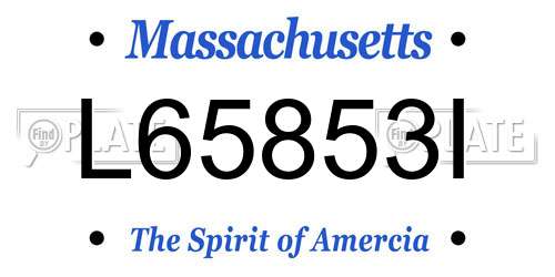 L65853I Massachusetts License Plate