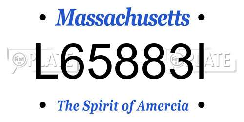 L65883I Massachusetts License Plate