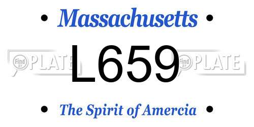 L659 Massachusetts License Plate