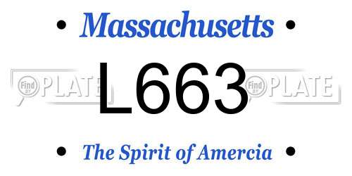 L663 Massachusetts License Plate