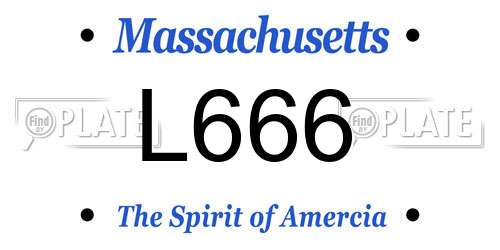 L666 Massachusetts License Plate