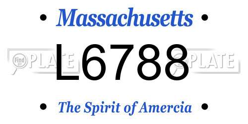 L6788 Massachusetts License Plate