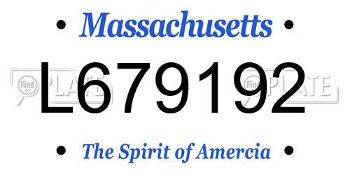L679192 Massachusetts License Plate