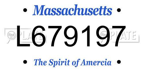 L679197 Massachusetts License Plate