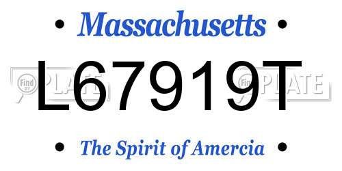 L67919T Massachusetts License Plate