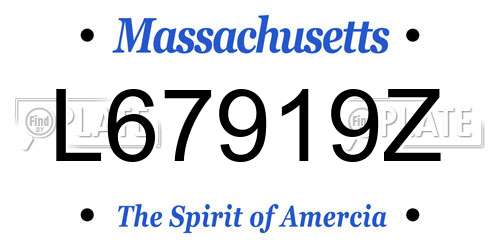 L67919Z Massachusetts License Plate