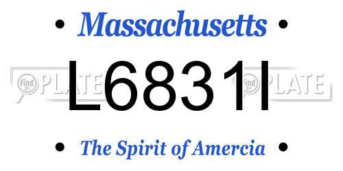 L6831I Massachusetts License Plate