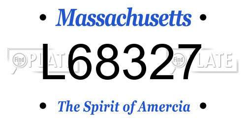 L68327 Massachusetts License Plate