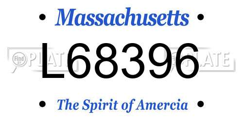 L68396 Massachusetts License Plate