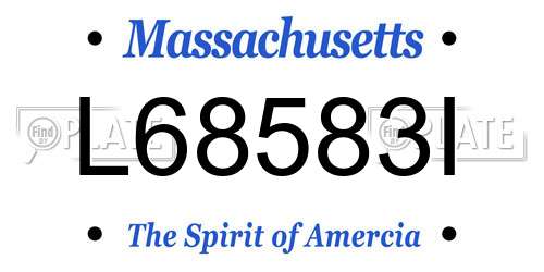 L68583I Massachusetts License Plate