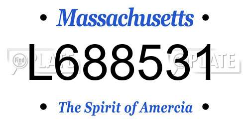 L688531 Massachusetts License Plate
