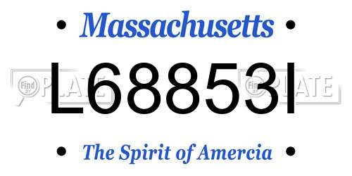 L68853I Massachusetts License Plate