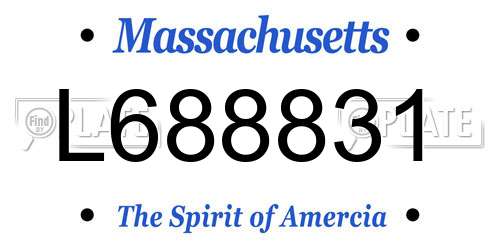 L688831 Massachusetts License Plate