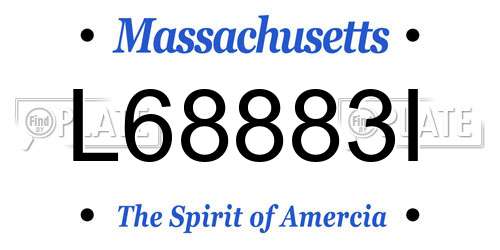 L68883I Massachusetts License Plate