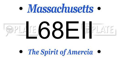 L68EII Massachusetts License Plate