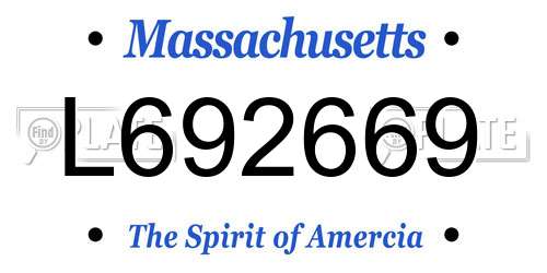 L692669 Massachusetts License Plate