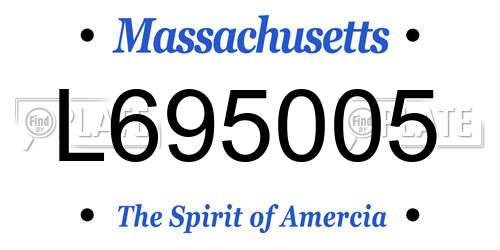 L695005 Massachusetts License Plate