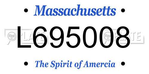 L695008 Massachusetts License Plate
