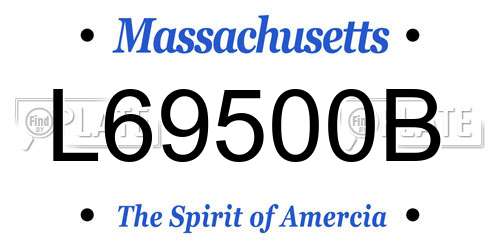 L69500B Massachusetts License Plate