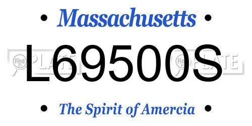 L69500S Massachusetts License Plate