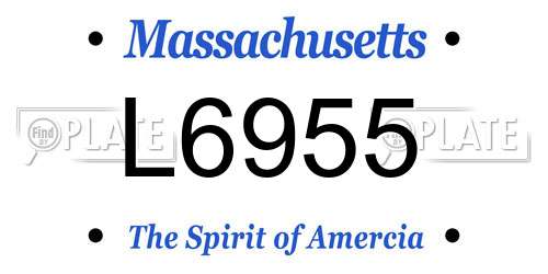 L6955 Massachusetts License Plate