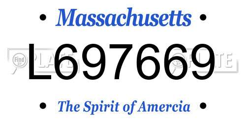 L697669 Massachusetts License Plate