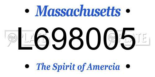 L698005 Massachusetts License Plate