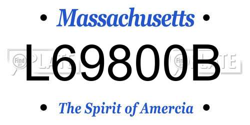 L69800B Massachusetts License Plate