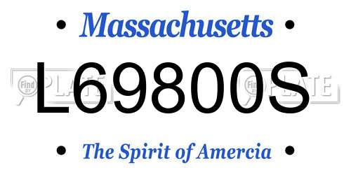 L69800S Massachusetts License Plate