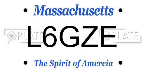 L6GZE Massachusetts License Plate