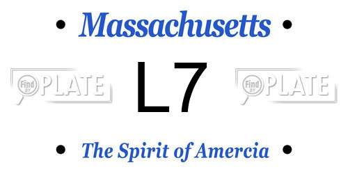L7 Massachusetts License Plate
