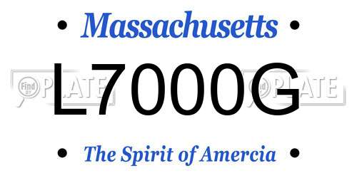 L7000G Massachusetts License Plate