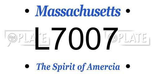 L7007 Massachusetts License Plate