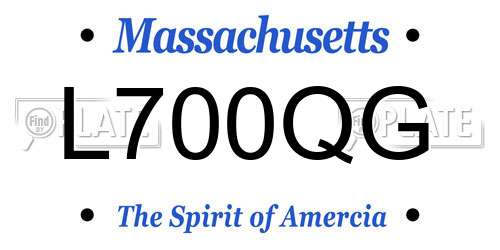 L700QG Massachusetts License Plate