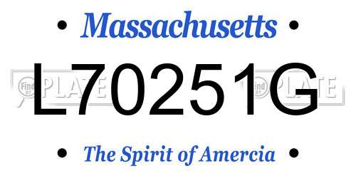 L70251G Massachusetts License Plate