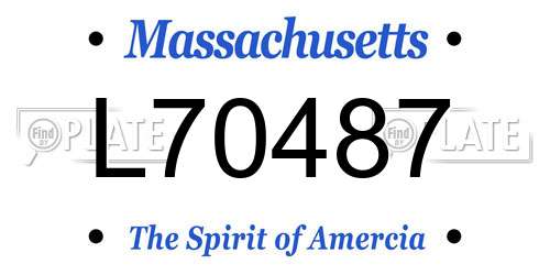 L70487 Massachusetts License Plate