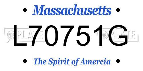 L70751G Massachusetts License Plate
