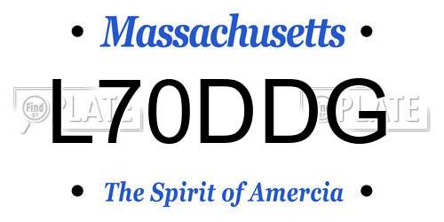 L70DDG Massachusetts License Plate