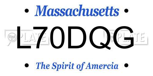 L70DQG Massachusetts License Plate