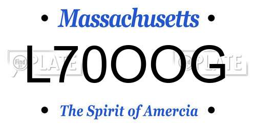 L70OOG Massachusetts License Plate