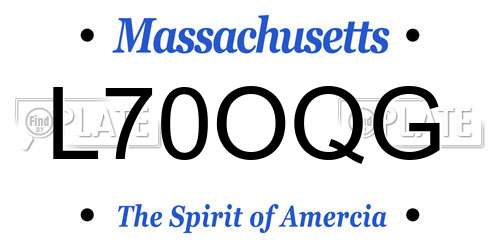 L70OQG Massachusetts License Plate