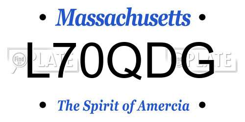 L70QDG Massachusetts License Plate