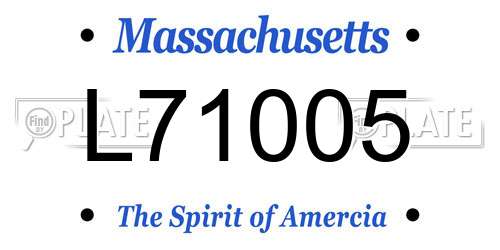 L71005 Massachusetts License Plate