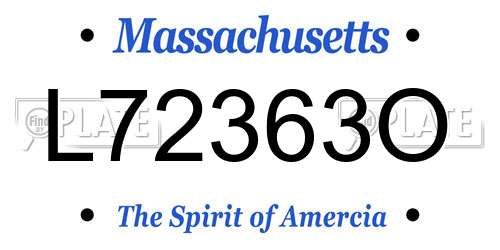 L72363O Massachusetts License Plate