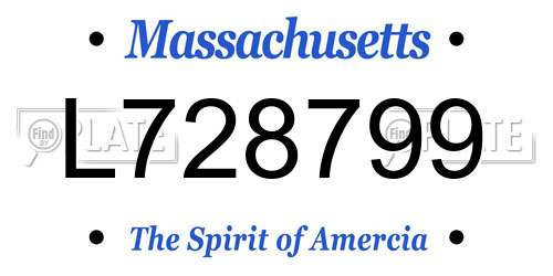 L728799 Massachusetts License Plate