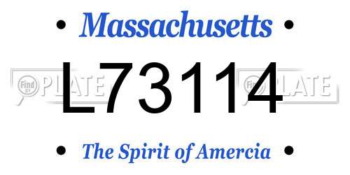 L73114 Massachusetts License Plate