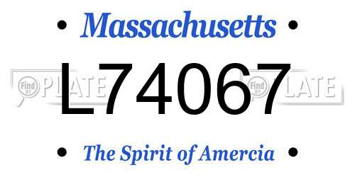 L74067 Massachusetts License Plate