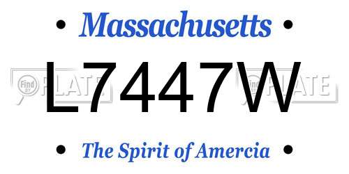 L7447W Massachusetts License Plate