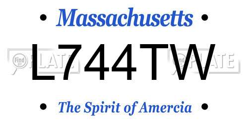 L744TW Massachusetts License Plate